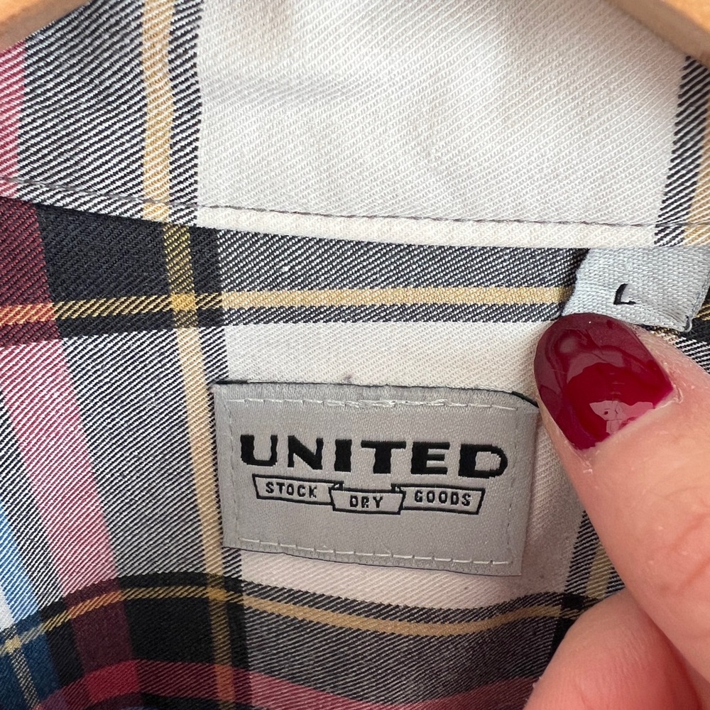 UNITED STOCK DRY GOODS shirt / plaid button down / men's M - Picture 6 of 6